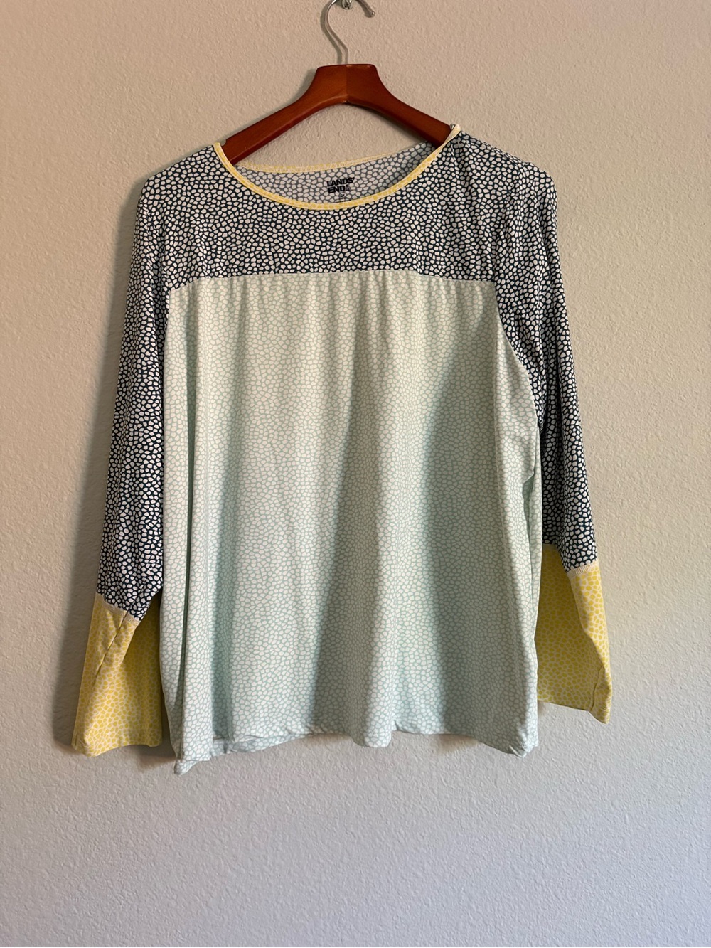 Lands' End Tunic Blue, Yellow &white. Size 2X Like New